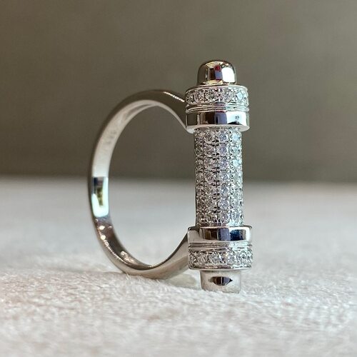 Кольцо с бриллиантами из белого золота 585 пробы