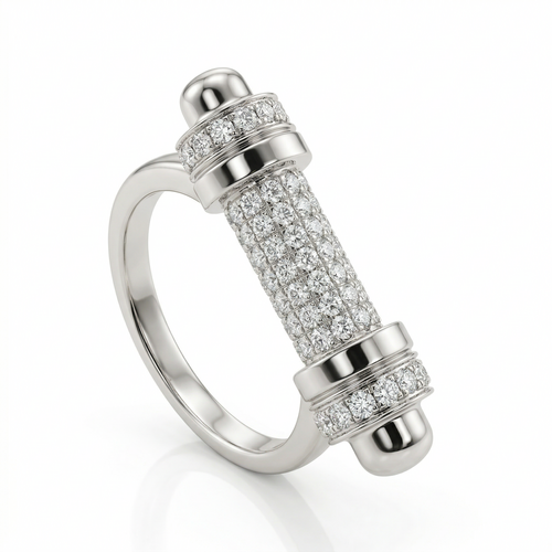 Кольцо с бриллиантами из белого золота 585 пробы