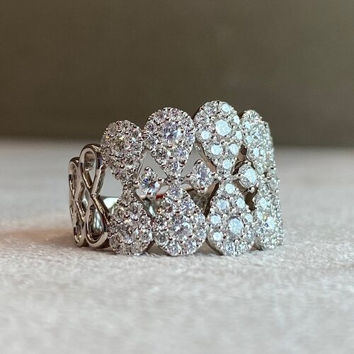 Кольцо с бриллиантами из белого золота 585 пробы