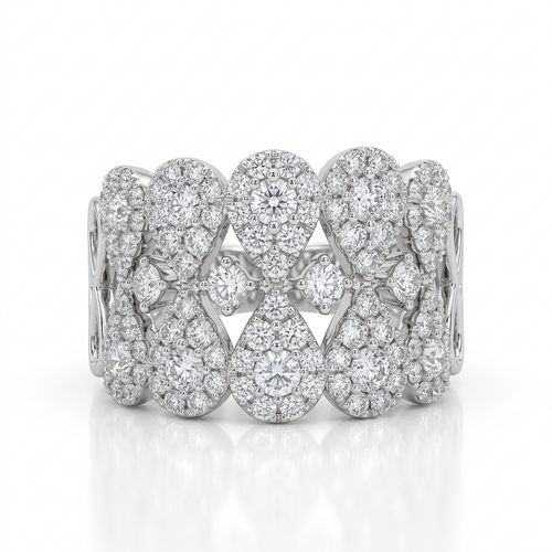 Кольцо с бриллиантами из белого золота 585 пробы