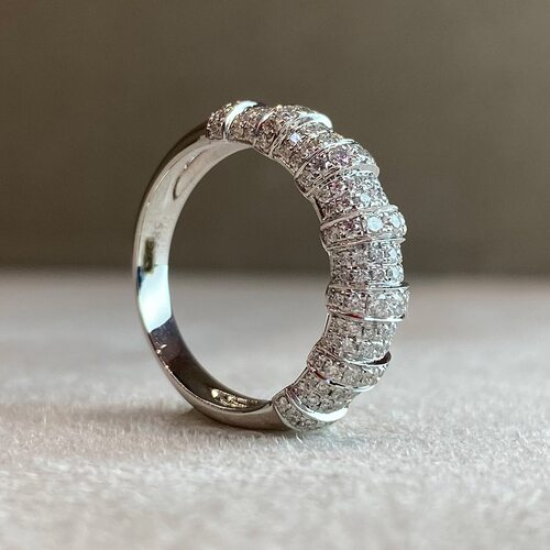 Кольцо с бриллиантами из белого золота 585 пробы