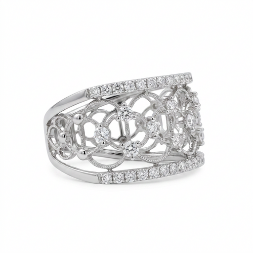 Кольцо с бриллиантами из белого золота 585 пробы