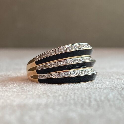 Кольцо с бриллиантами из золота 585 пробы