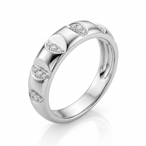 Кольцо с бриллиантами из белого золота 585 пробы