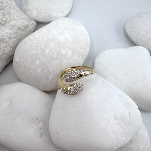 Кольцо с бриллиантами из золота 585 пробы