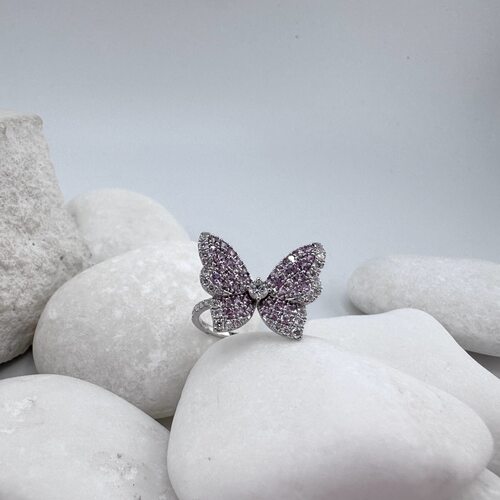 Кольцо с сапфирами и бриллиантами из золота 585 пробы