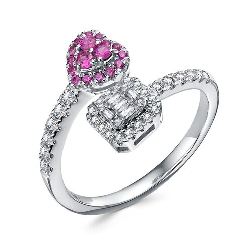 Кольцо с сапфирами и бриллиантами из золота 585 пробы