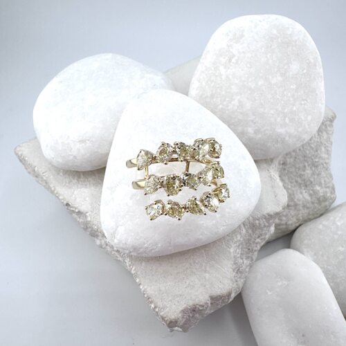 Кольцо с бриллиантами из золота 585 пробы