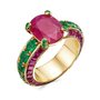 Кольцо с рубинами и изумрудами из золота 585 пробы арт. CR19035-EM-RU-YG