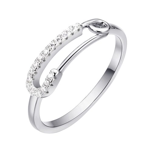 Кольцо с фианитами из серебра 925 пробы