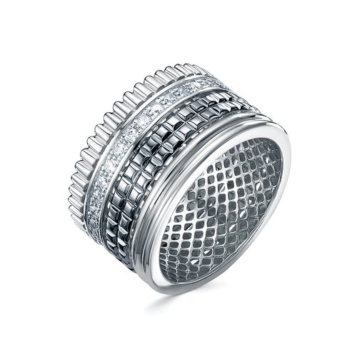 Кольцо с бриллиантами из белого золота 585 пробы