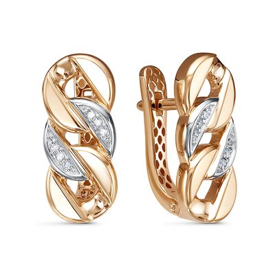 Серьги с бриллиантами из золота 585 пробы