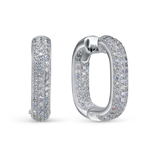 Серьги с бриллиантами из белого золота 585 пробы