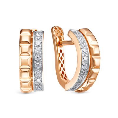 Серьги с бриллиантами из золота 585 пробы