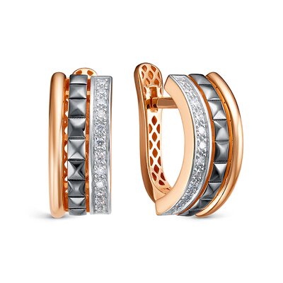 Серьги с бриллиантами из золота 585 пробы