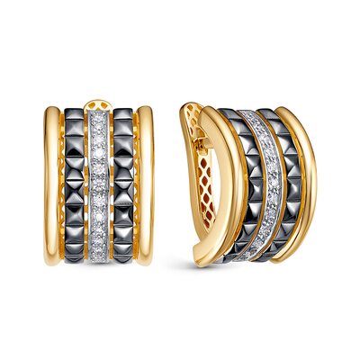 Серьги с бриллиантами из золота 585 пробы