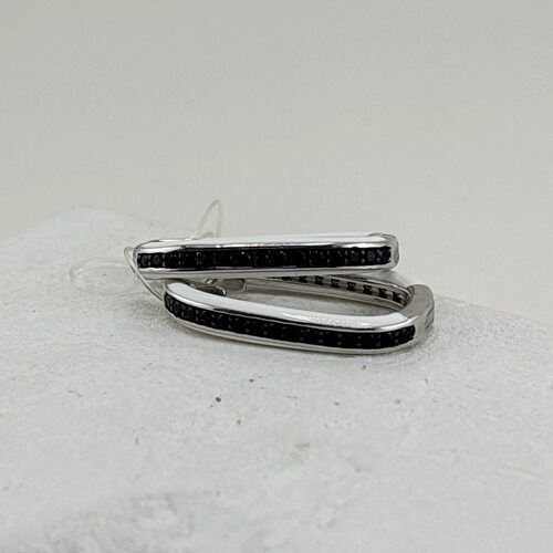 Серьги со шпинелью и эмалью из серебра 925 пробы