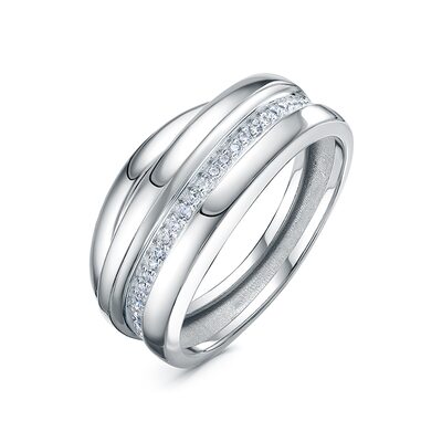 Кольцо с фианитами из серебра 925 пробы