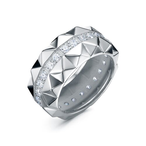 Кольцо с фианитами из серебра 925 пробы