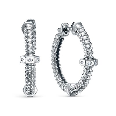 Серьги с фианитами из серебра 925 пробы