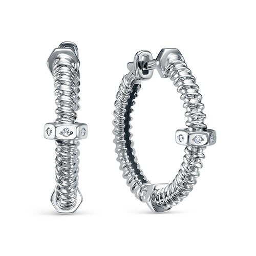 Серьги с фианитами из серебра 925 пробы