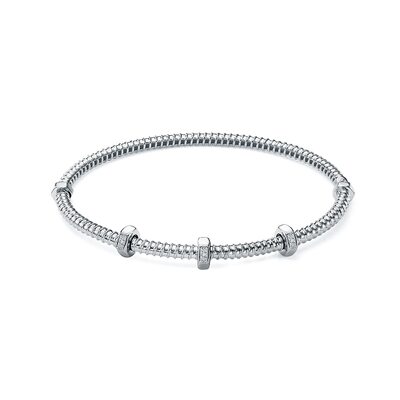 Браслет с фианитами из серебра 925 пробы