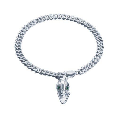 Браслет "Змея" с фианитами из серебра 925 пробы