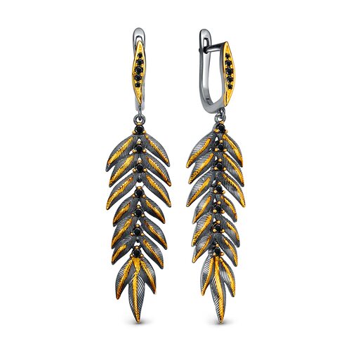 Серьги со шпинелью из серебра 925 пробы