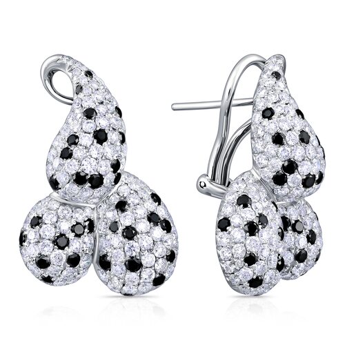 Серьги с бриллиантами из белого золота 750 пробы