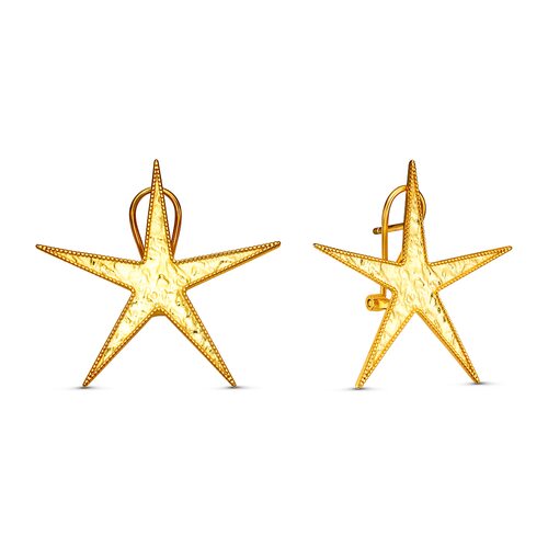 Серьги "Звезды" из серебра 925 пробы с позолотой