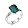 Кольцо с изумрудом и бриллиантами из белого золота 585 пробы арт. Э1/1041-223