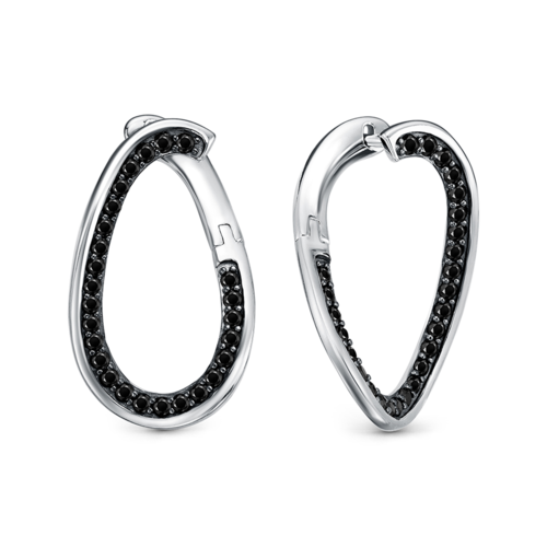 Серьги со шпинелью из серебра 925 пробы