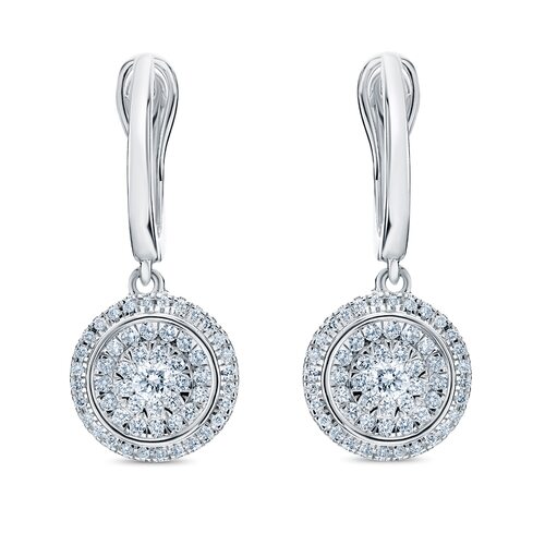 Серьги с бриллиантами из белого золота 585 пробы