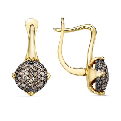 Серьги с бриллиантами из желтого золота 585 пробы