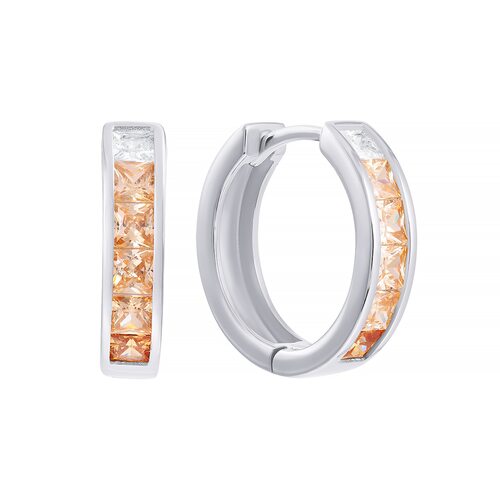 Серьги с фианитами из серебра 925 пробы