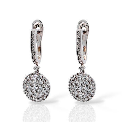 Серьги с бриллиантами из белого золота 585 пробы