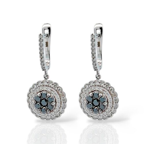 Серьги с бриллиантами из белого золота 585 пробы