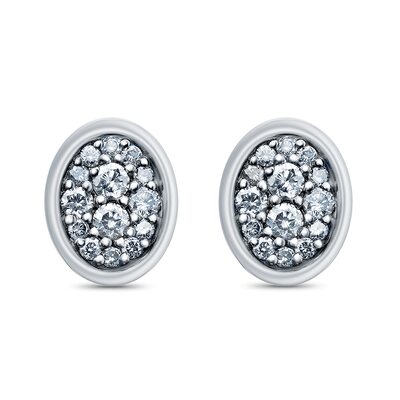 Серьги с бриллиантами из белого золота 585 пробы