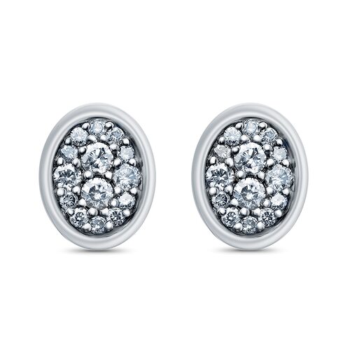 Серьги с бриллиантами из белого золота 585 пробы