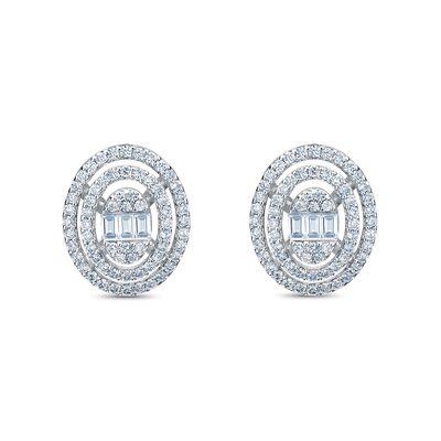 Серьги с бриллиантами из белого золота 585 пробы