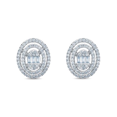 Серьги с бриллиантами из белого золота 585 пробы