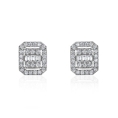 Серьги с бриллиантами из белого золота 585 пробы