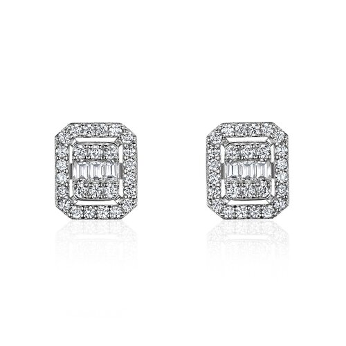 Серьги с бриллиантами из белого золота 585 пробы