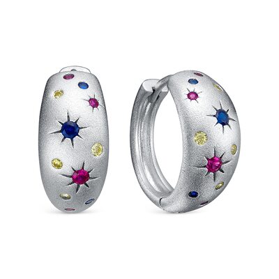 Серьги с фианитом из серебра 925 пробы