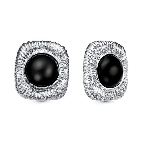Серьги с ониксом из серебра 925 пробы
