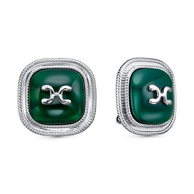 Серьги с агатом из серебра 925 пробы