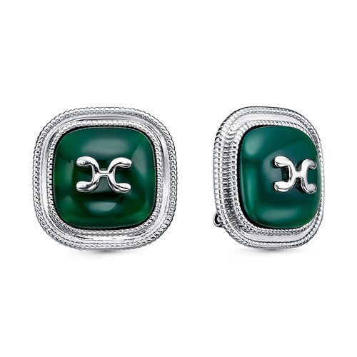 Серьги с агатом из серебра 925 пробы