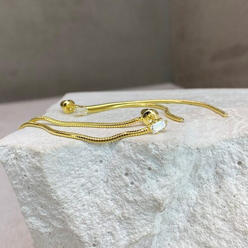 Серьги с фианитами из серебра 925 пробы