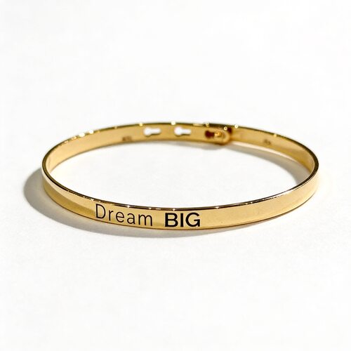Браслет "Dream BIG" из серебра 925 пробы с позолотой