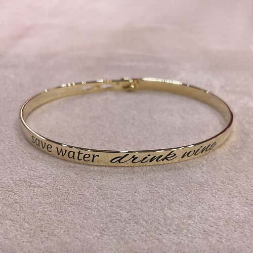 Браслет "Save water drink wine" из серебра 925 пробы